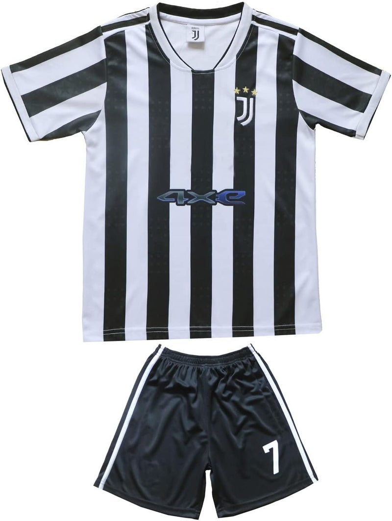 LeenBD 2021/2022 New Juve #7 Ronaldo Kids Soccer Jersey & Shorts Youth Sizes - Image 2